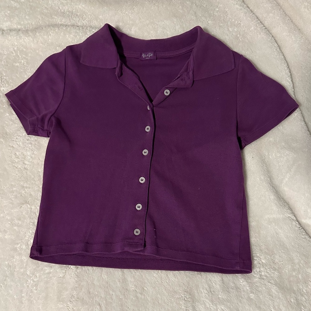 cropped button up top💜
